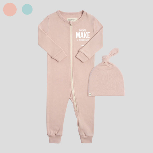Mini Mioche dreamy sleeper romper and beanie set