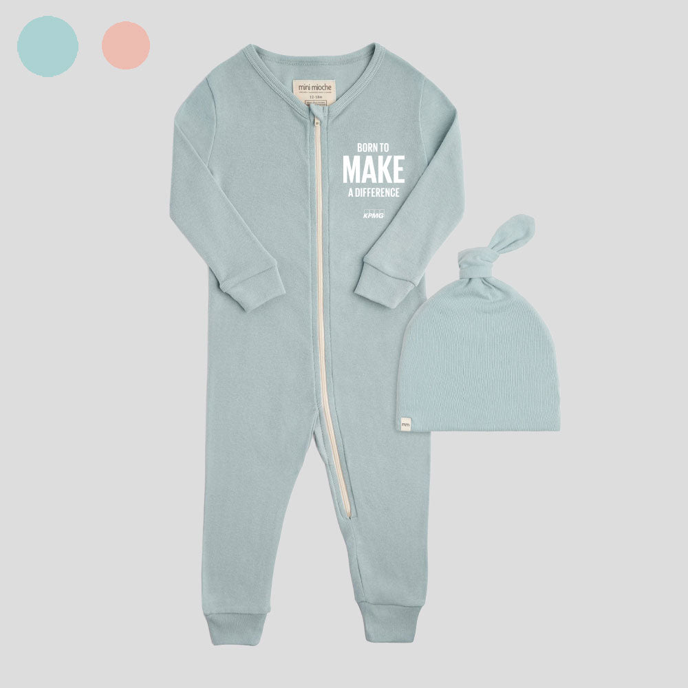 Mini Mioche dreamy sleeper romper and beanie set