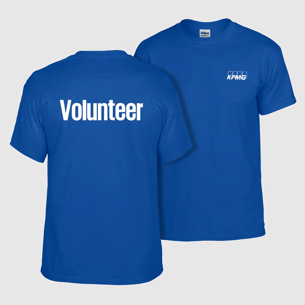 T-shirt bleu de bénévole KPMG
