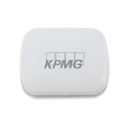 Domed Tin With Mints White/Silver