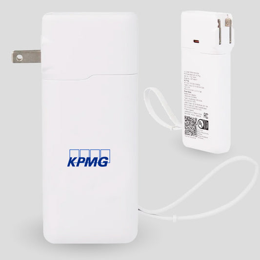 Batterie externe 10 000 mAh 20 W PD homologuée UL avec prise secteur