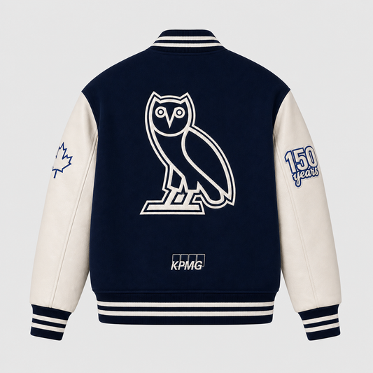OVO x KPMG Varsity Jacket - Navy/White