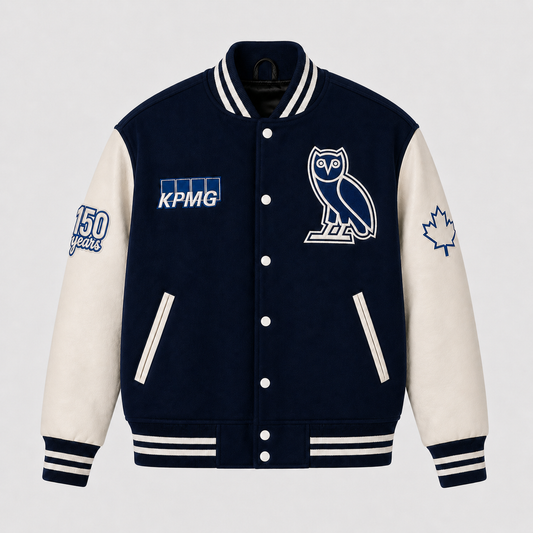 OVO x KPMG Varsity Jacket - Navy/White