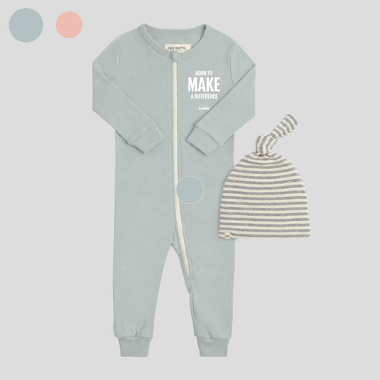 Mini Mioche dreamy sleeper romper and beanie set