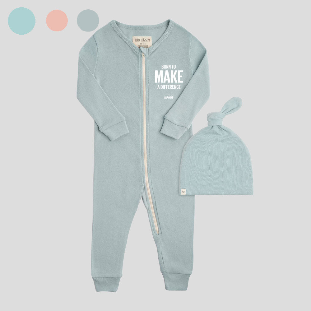Mini Mioche dreamy sleeper romper and beanie set